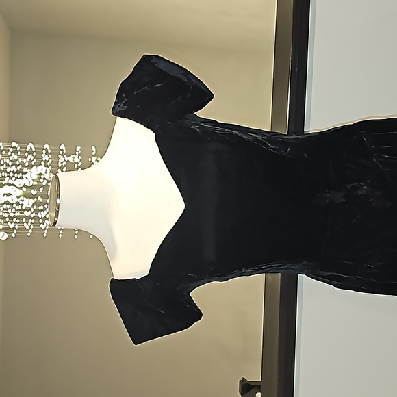 Bridal Originals Bridesmaid Vintage Black Velvet Sweetheart Dress Size 11/12 - Picture 4 of 15